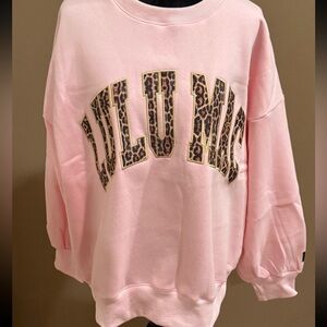 LULU MAC Pink Leopard Graphic Sweatshirt Size 2X